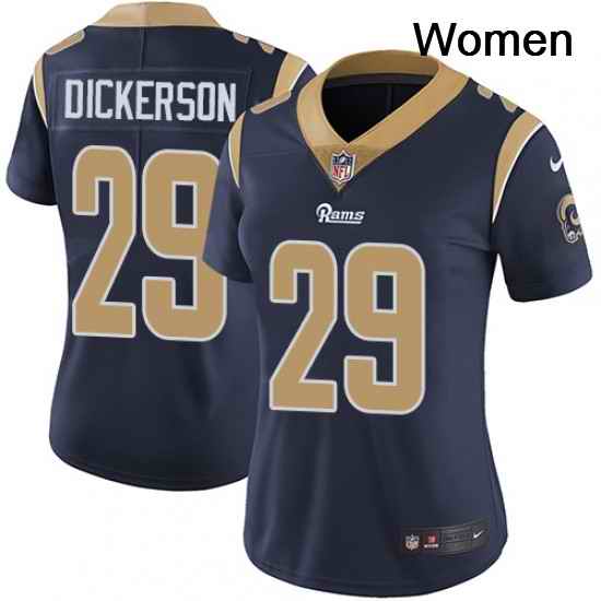 Womens Nike Los Angeles Rams 29 Eric Dickerson Elite Navy Blue Team Color NFL Jersey